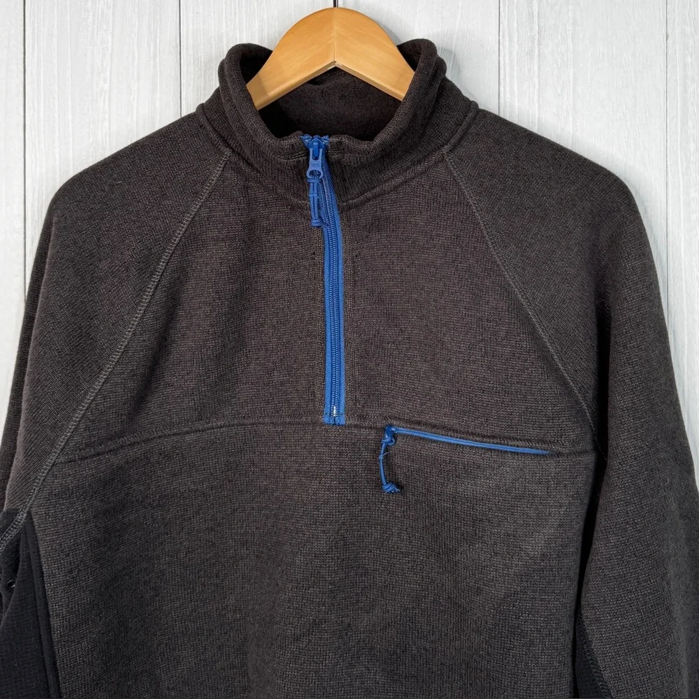 J. Crew Men's Nordic Half Zip Pullover Polartec Fleece Charcoal Gray Sweater
